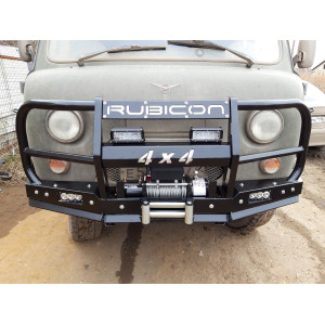 Силовой передний бампер RUBICON-5 с увеличенным кенгурином на УАЗ-452, 3303, 39094