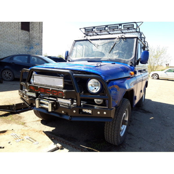 Силовой передний бампер RUBICON-5 с увеличенным трубным кенгуриномна УАЗ-469, Хантер, Барс