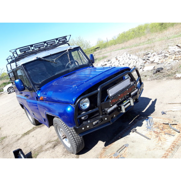 Силовой передний бампер RUBICON-5 с увеличенным трубным кенгуриномна УАЗ-469, Хантер, Барс