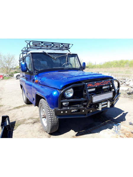 Силовой передний бампер RUBICON-4 с увеличенным кенгурином на УАЗ-469, Хантер, Барс