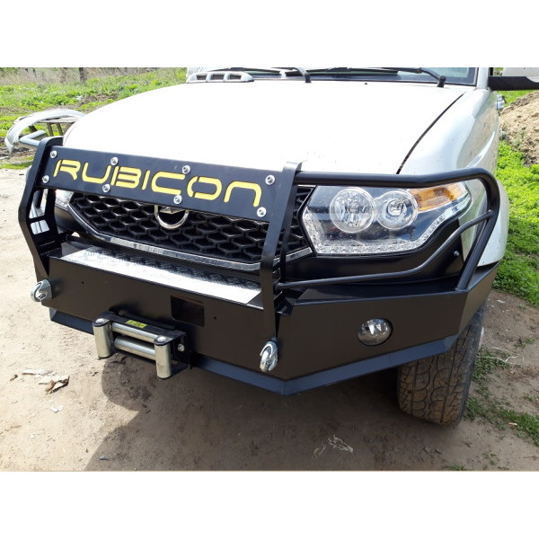 Силовой передний бампер RUBICON с кенгурином на УАЗ Патриот, Пикап, Карго