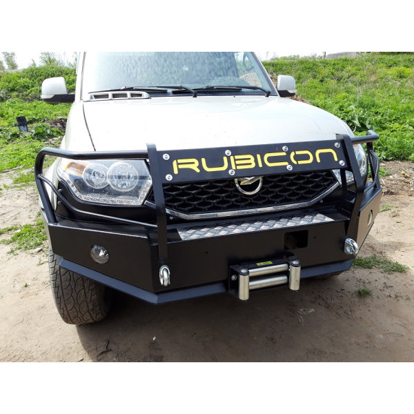 Силовой передний бампер RUBICON с кенгурином на УАЗ Патриот, Пикап, Карго