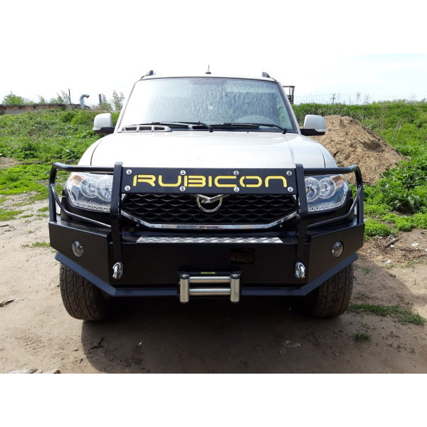Силовой передний бампер RUBICON с кенгурином на УАЗ Патриот, Пикап, Карго