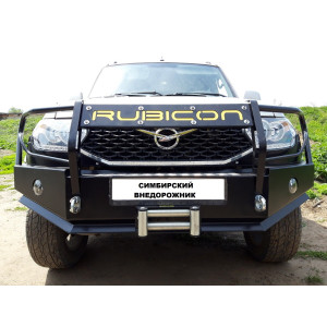 Силовой передний бампер RUBICON с кенгурином на УАЗ Патриот, Пикап, Карго