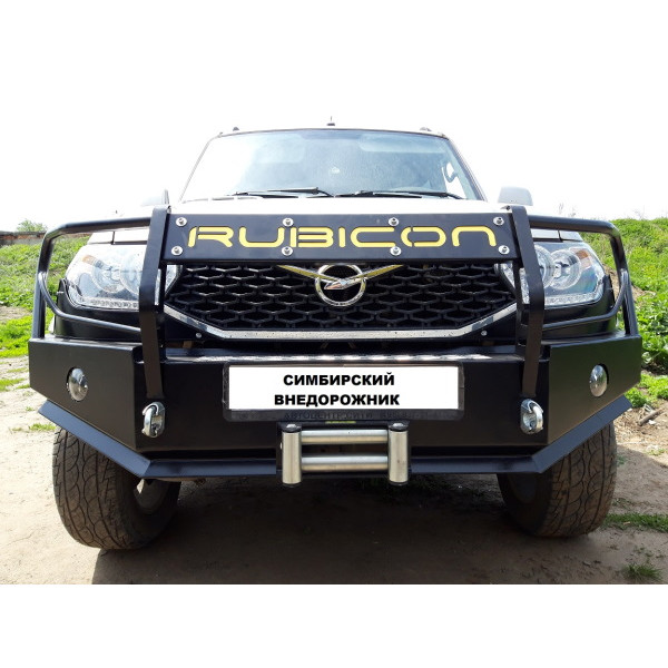 Силовой передний бампер RUBICON с кенгурином на УАЗ Патриот, Пикап, Карго