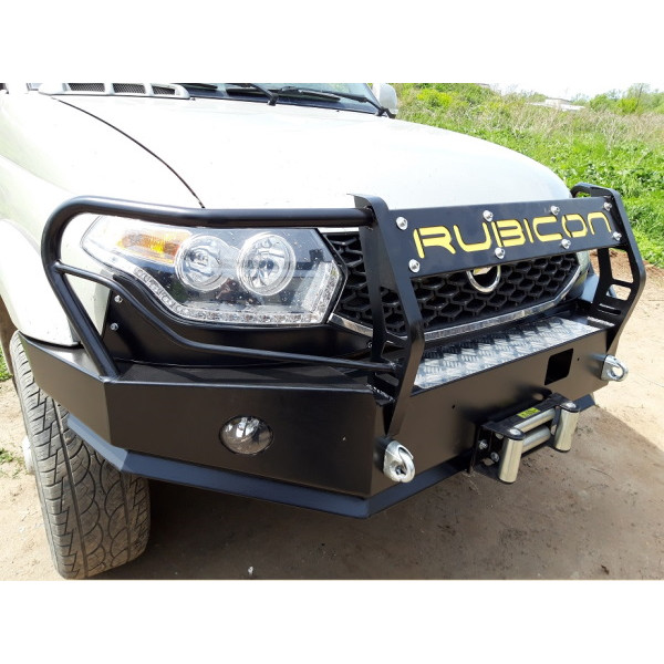 Силовой передний бампер RUBICON с кенгурином на УАЗ Патриот, Пикап, Карго