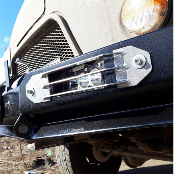 Силовой передний бампер RUBICON-2 с малым трубным кенгурином на УАЗ-452, 3303, 39094