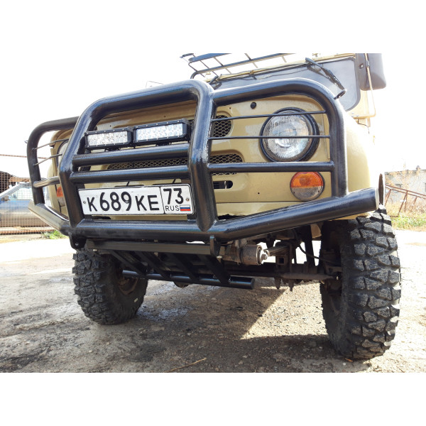 Силовой передний бампер Лесник на УАЗ 469, Хантер, Барс