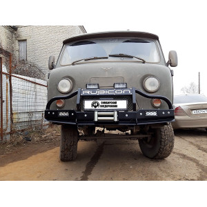 Силовой передний бампер RUBICON-4 с малым кенгурином на УАЗ-452, 3303, 39094